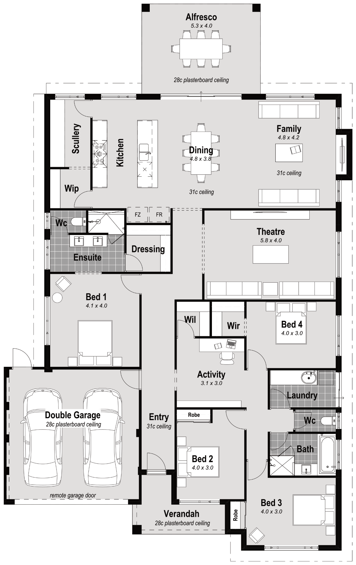 Jacaranda home floor plan, an example of the layouts you can explore